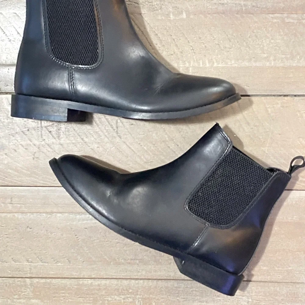 HX LONDON Black Leather Chelsea Boot l Men’s  Size 6.5 US Brogues